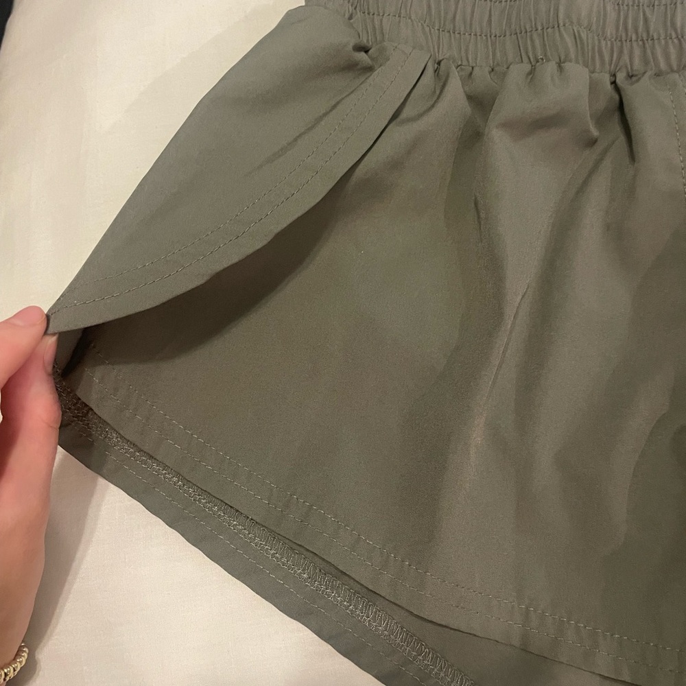 Altar’d State Flowy Olive Green Gymshorts